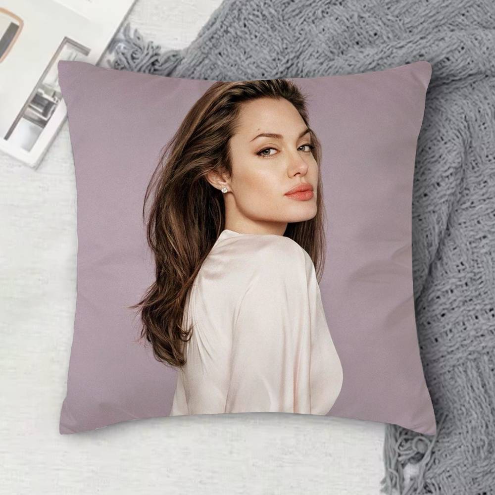 AAngelina jolie Doublesided Printed Square Decorative Cushion Cover for Sofa Living Room Home Decor
