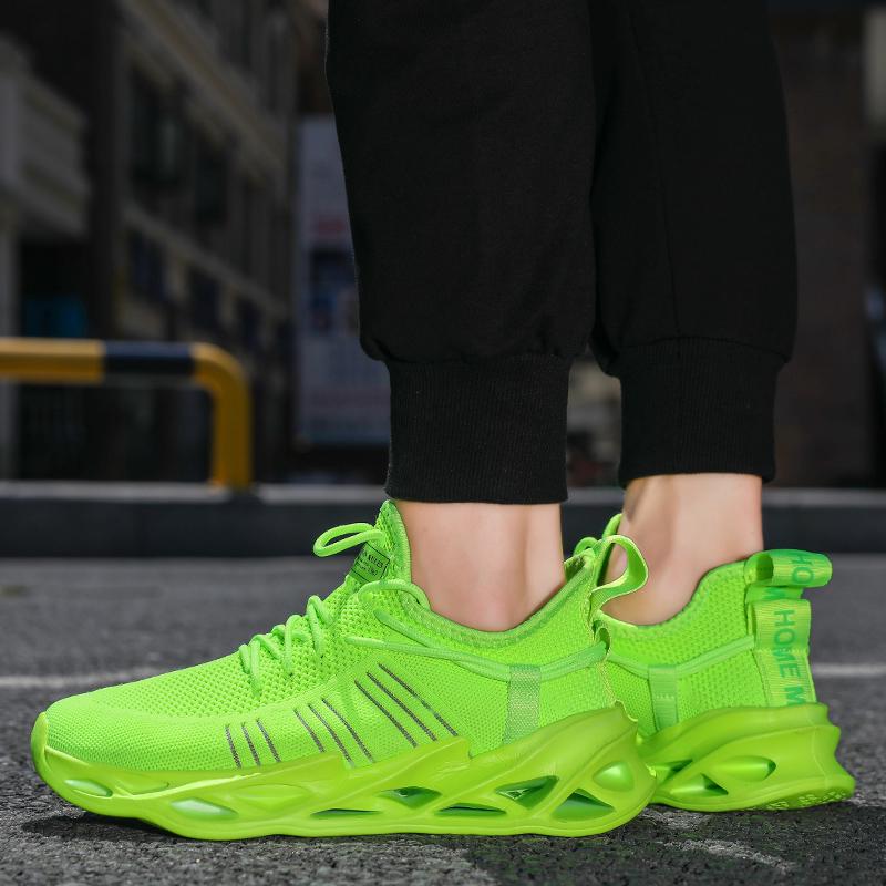 Couple Sports Shoes Plus Size 36-46 Women's Sports Shoes Green Casual Shoes Women's Running Sports Shoes Breathable Walking