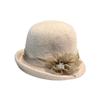Women's wool autumn and winter crimped bucket hat French retro Hepburn wind basin hat new elegant celebrity temperament top hat