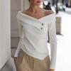 Women’s Autumn Elegant Off-the-Shoulder Long-Sleeved Base Layer Shirt