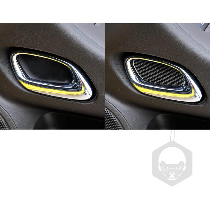 Real Soft Black Carbon Fiber Car Inner Door Handle Bowl Panel Door Bowl Collision Protector Cover Trim Sticker Compatible with Chevrolet Camaro