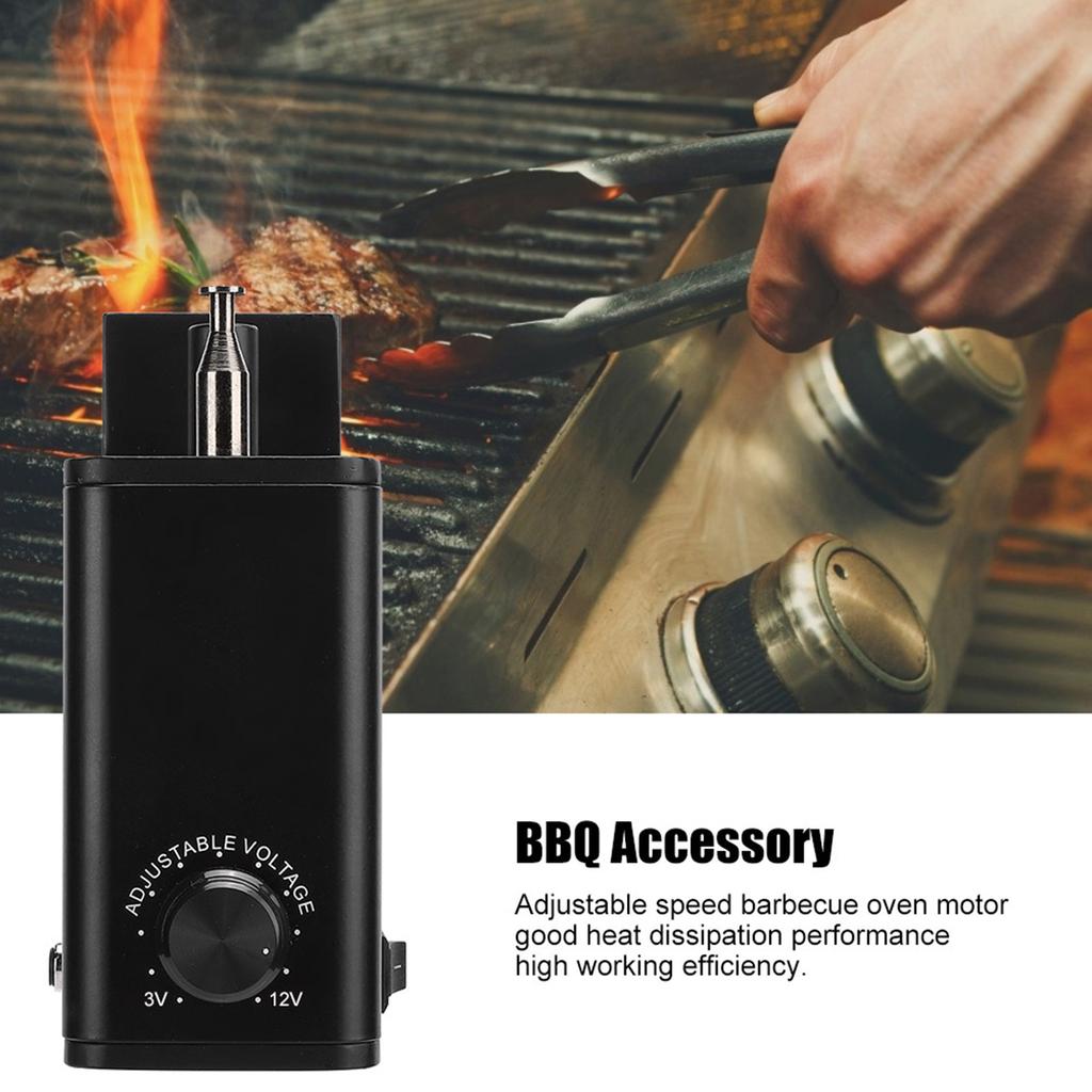 FY-609CP Aluminium-Grill-Ofenmotor mit einstellbarer Geschwindigkeit, BBQ-Werkzeugzubehör 3?12 V US-Stecker 110 V