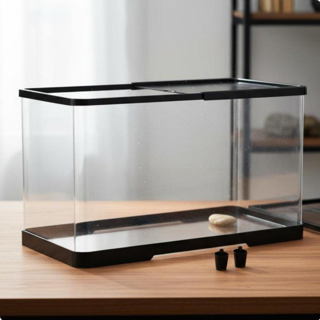 Transparent Reptile Habitat Easy Clean Clear Terrarium Acrylic Tank for Amphibian Keepers,