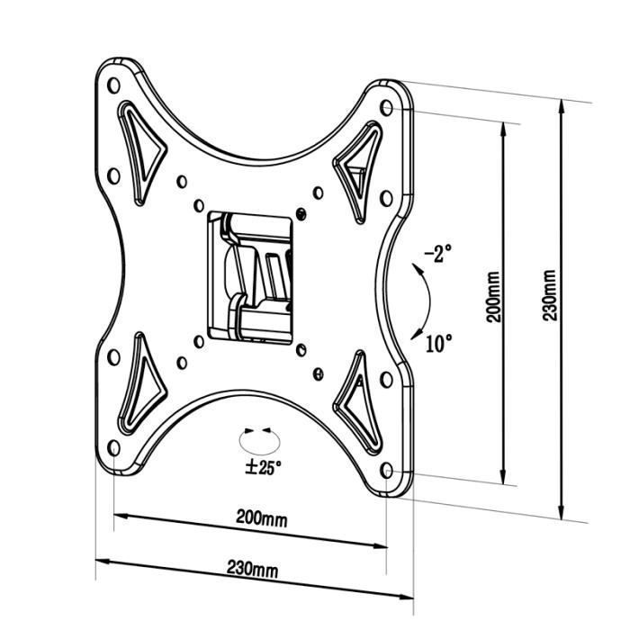 TM Electron TMSLC281, 25 kg, 25,4 cm (10"), 106,7 cm (42"), 200 x 200 mm, 200 x 200 mm, Noir