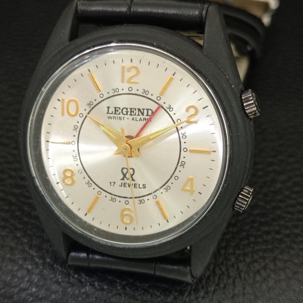HAND-WINDING VINTAGE LEGEND SWISS MENS REFURBISHED ALARM WATCH A707530-1