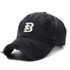 Distressed Baseball Cap Women Unisex Trendy Embroidered Letter Sun Visor Dad Hat