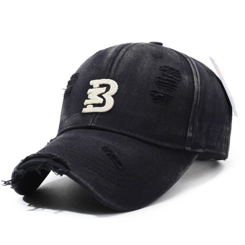 Distressed Baseball Cap Women Unisex Trendy Embroidered Letter Sun Visor Dad Hat