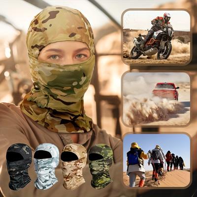Unisex Cool Camouflage Outdoor Sportovní Šála Maska Letní Ochrana proti slunci Celoobličejová maska ​​Cyklistická Silky Head Cover