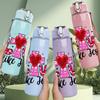 1PC Love Like Jesus Heart Faith Lettering 750ml Color Plastic Sports Water Bottle Leakproof Flip Straw Lid Suitable for Sports Office Home Use