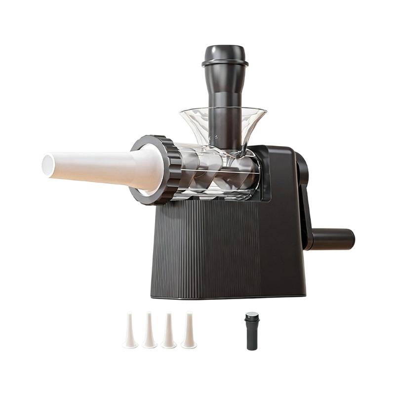 

Hand Crank Sausage Stuffer with Multiple Size Nozzles for Easy Homemade Sausage Production Feature Simple Cleaning and Stable Base Design чорний