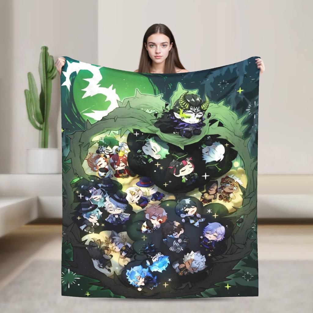 Twisted-Wonderland Blanket Malleus Draconia Cartoon Game Flannel Awesome Warm Throw Blankets for Home Restaurant Spring Autumn