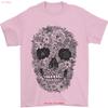 A Skull Made Of Flowers Gothic Rock Biker Unisexs T Shirt 100 Cotton Vintage Unisex Versatile Soft Casual Slightly Homme