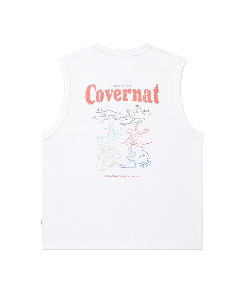 COVERNAT Surfing Motion Graphic Sleeveless White