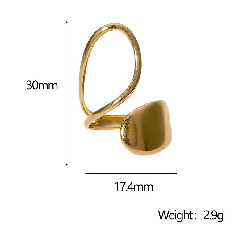 Geometric Stainless Steel Ring Teardrop Glossy Shape Minimalist Fashion Ring for Women  Everyday Commuter with Daily Wear