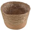 A84E-Straw Weaving Flower Plant Pot Wicker Basket Rattan Flowerpot Storage Basket Handmade Woven Planter Basket Durable M