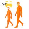 Halloween Dress Up Costume Face Open Costume, Unisex Full Body Orange Bodysuit with Beard Yellow And Eyebrows for Men Women, Adult Stretchy