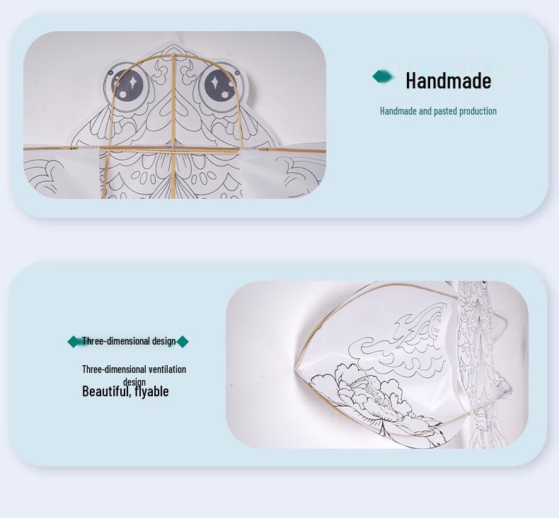 2026 Retro 3D Bambus Goldfisch Drachen: Graffiti-Farbpapier für Eltern-Kind-Aktivitäten