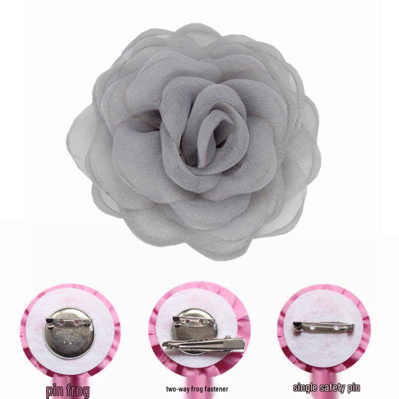 Elegant High-End Silk Camellia Brooch for Ladies