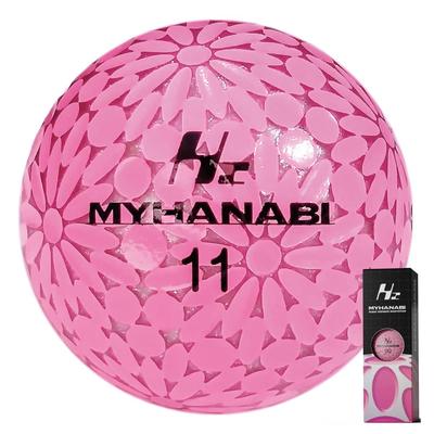 MYHANABI H2 Made in Japan Golfball Soft Distance Typ (Rosa Silber, 3 Bälle)