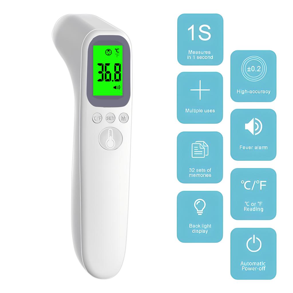 Non-Contact Infrared Forehead Thermometer,Portable Digital IR Thermometer Fast Readings,Home Medical Temperature Measuring Devic