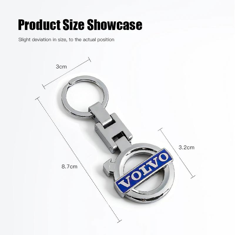 Volvo Auto Schlüsselanhänger 3D Metall Logo Schlüsselring Robuster Schlüsselhalter für Volvo Xc60 Xc90 V40 V60 S60 V50 V90 S80 C40 XC40 V70 XC70 T6