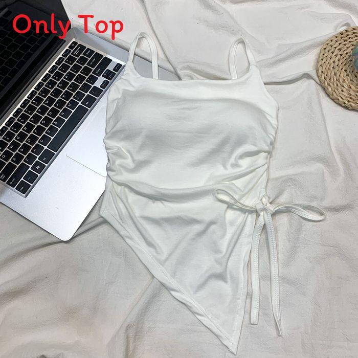Basic Dress Womens Summer Offshoulder Tank Top With Tie Design For Casual Wear