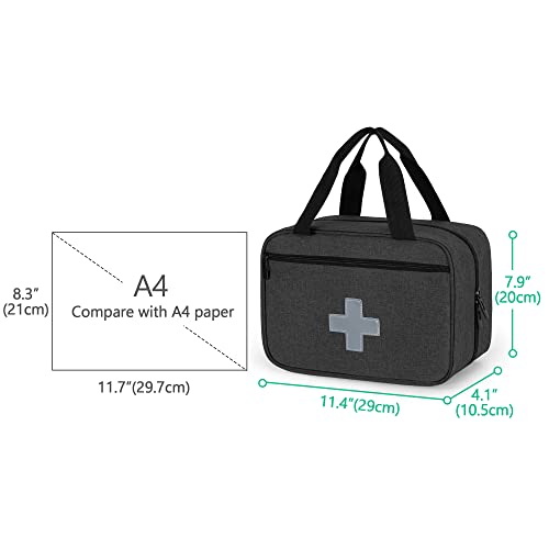 CURMIO First Aid Bag, First Aid Kit (Bag Only), Black