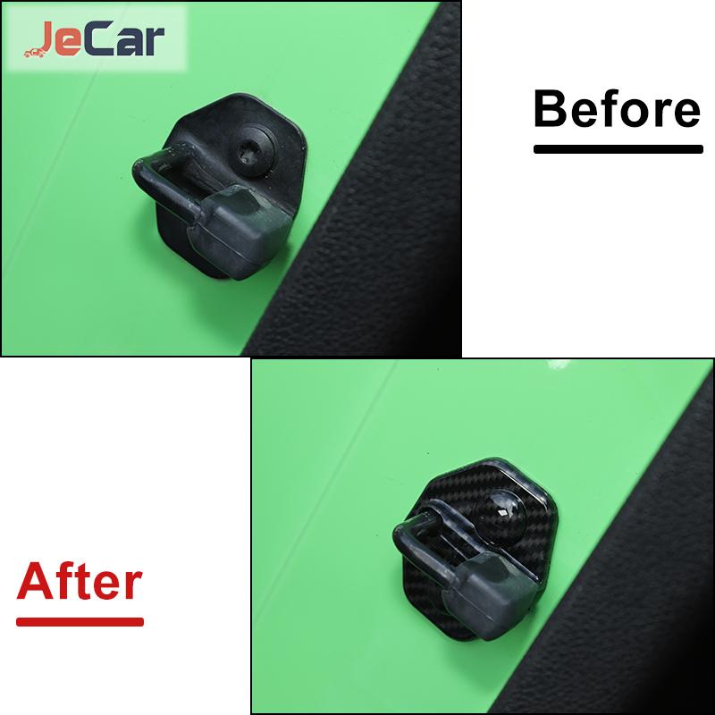 JeCar ABS Car Door Lock Cover Protect Buckle Sticker Trim Shell Latch Stop Anti Rust For Ford Mustang 2009-2013 Car