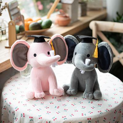 Kawaii Graduated Elephant Toy Stuffed Plushie Animal Doll For Kids White Elephant Toys Cartoon For Girls Cute Toys For Gift