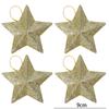 4/24PCS Glitter Star Christmas Tree Ornament Gold Pentagram Xmas Hanging Star Pendant Holiday Wedding Party Decoration Kids Gift