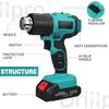 200W 21V Temperatures Adjustable with 3 Nozzles Rechargeable for 18V Lithium Battery Handheld Cordless Hot Air Guns Electric Heat Guns