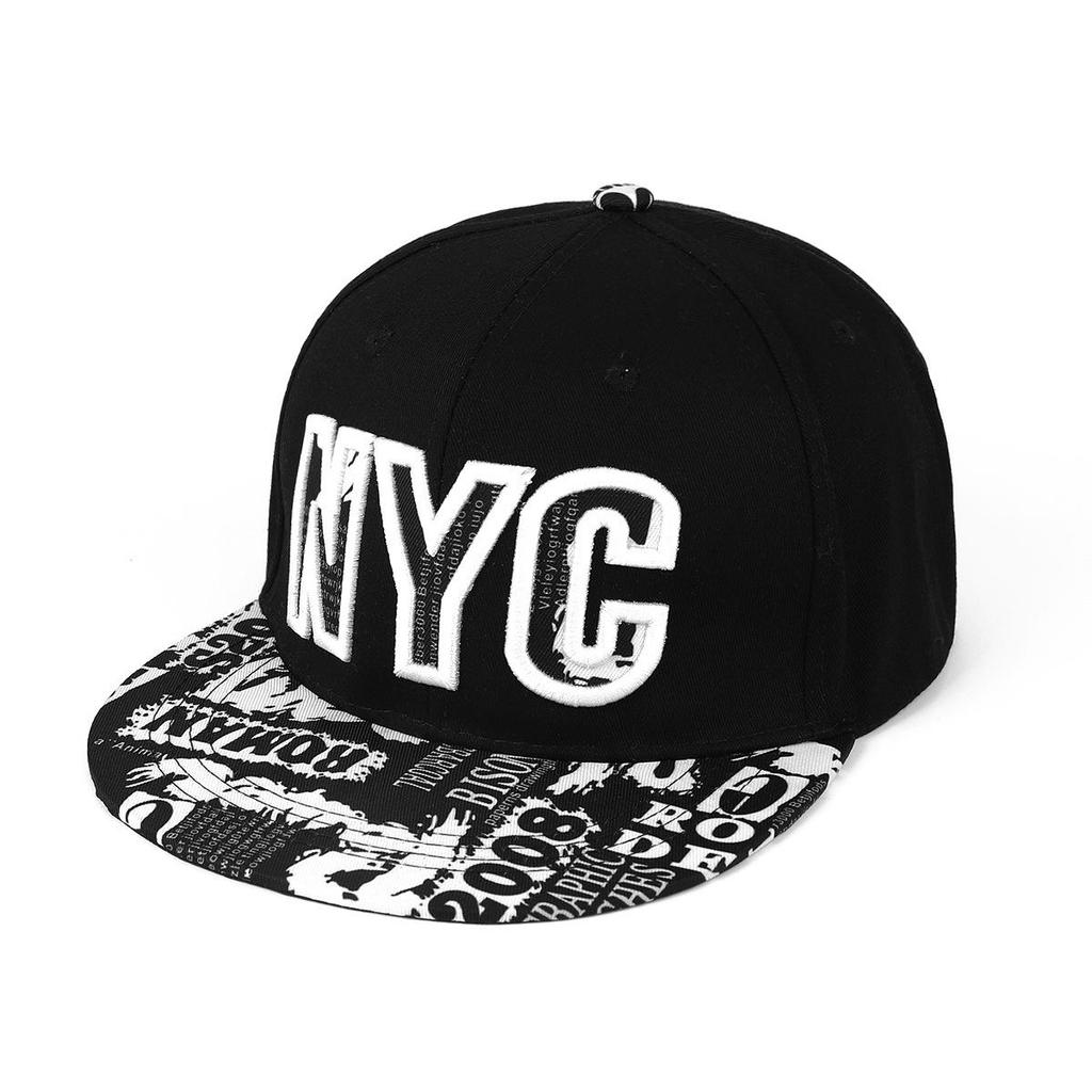 Korean Style Hip Hop Flat Brim Hat - Trendy Embroidered Cap for Street Dance and Baseball