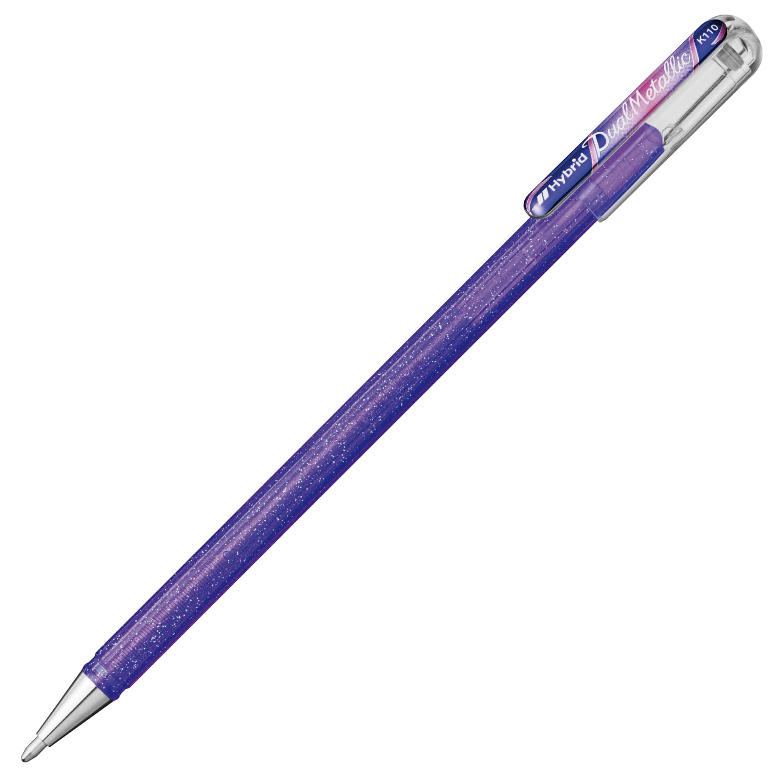 

Pentel Dual Metallic Ballpoint Light Violet Metallic Red Pens, + & Blue, 10-Piece Set, K110-DMV(10)