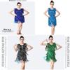 Abito da Danza Latina con Paillettes e Frange per Performance e Competizione Donna