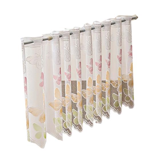 baizihuahu Lace Short Curtain, Half Windows French Style Hollow Gauze Sheer, Dustproof Curtain for Cabinets Bay
