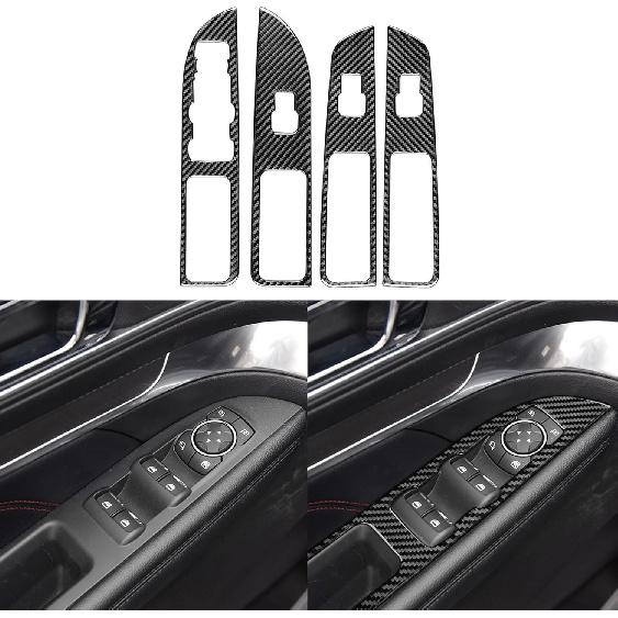 Real Carbon Fiber Car Central Navigation Screen Panel AC Outlet Vent Frame Sticker Compatible with Ford Explorer 2013 2014 2015 2016 2017 2018 2019