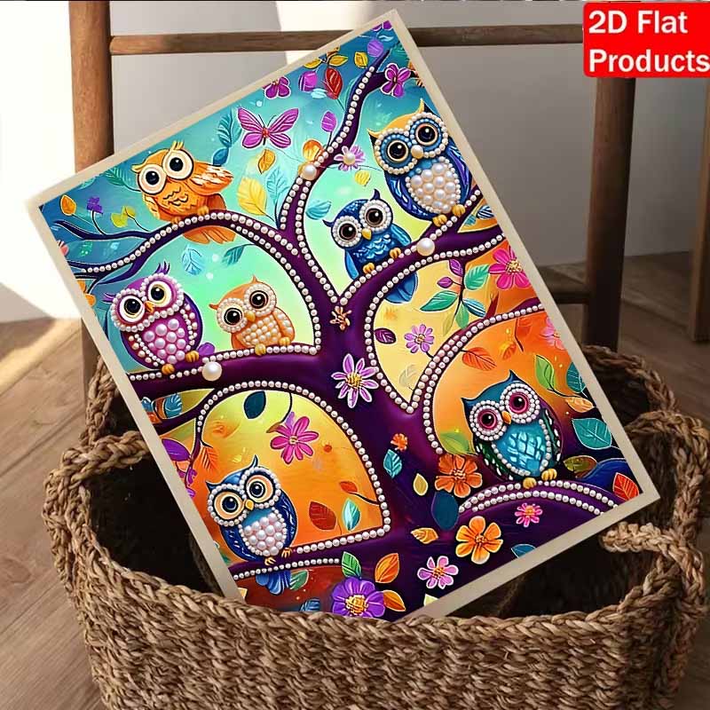 DIY The Owl on Guard Duty Pearl Diamond Art Kits Without Frame 30x40cm Gem Art Diamond Painting Kits for Adults/Beginners Gift Idea Home Wall Decor
