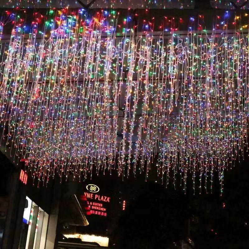 Outdoor Waterproof Starry Sky LED Icicle Curtain Lights for Festive Decoration