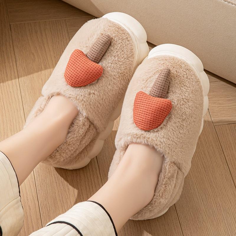 Couple's Autumn And Winter Thick Indoor Home Mushroom Cotton Slippers