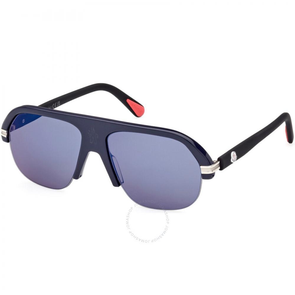 

Moncler Lodge Blue Mirror Navigator Men s Sunglasses ML0267 91X 57