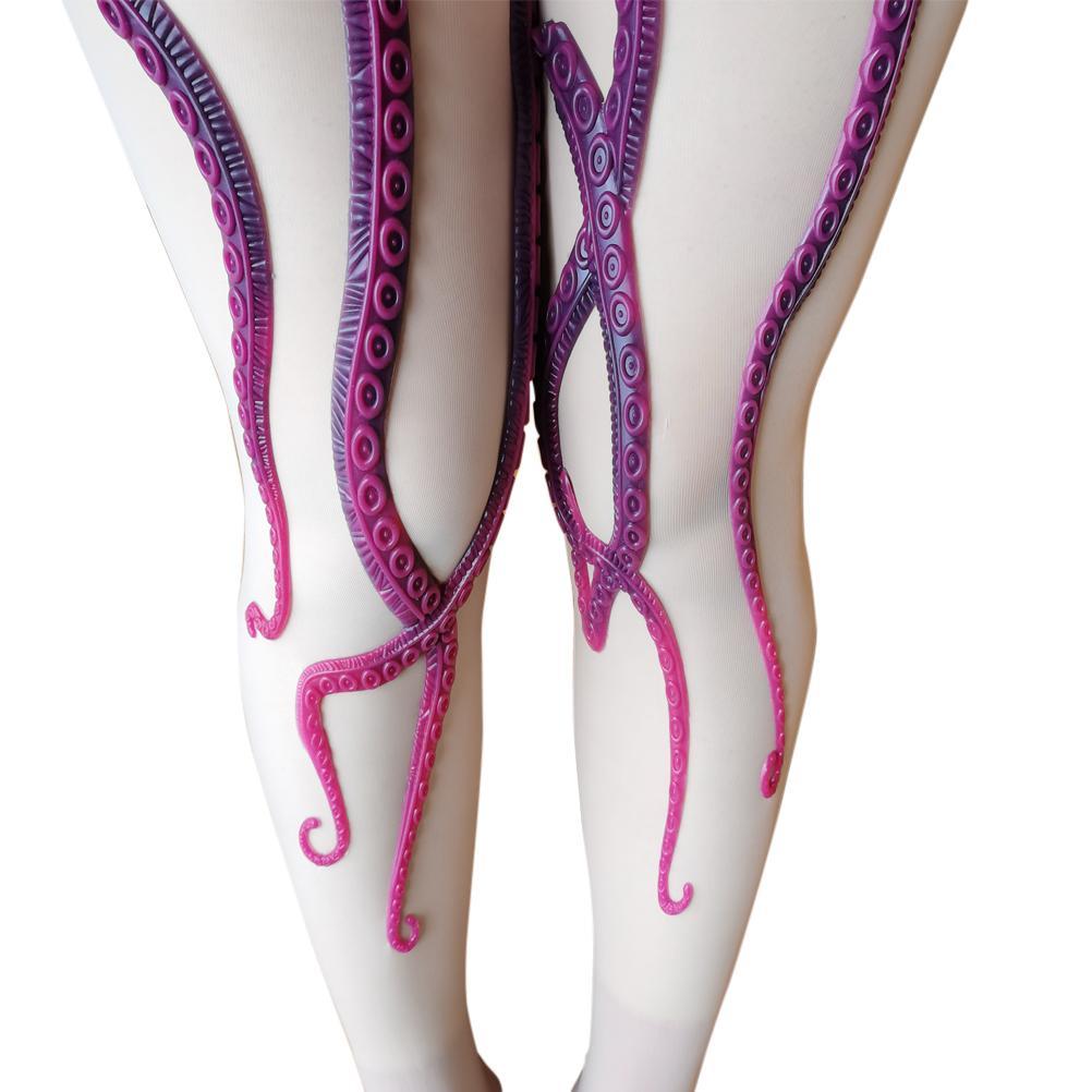 Women Leggings Sexy Lace Stockings with Silicone Octopus Tentacles Stretchy Pantyhose Realistic Three Dimensional