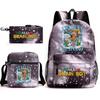 Cartoon abstract Shanhaijing primary school students and teenagers backpack schoolbag tongtongsahur three-piece set L
