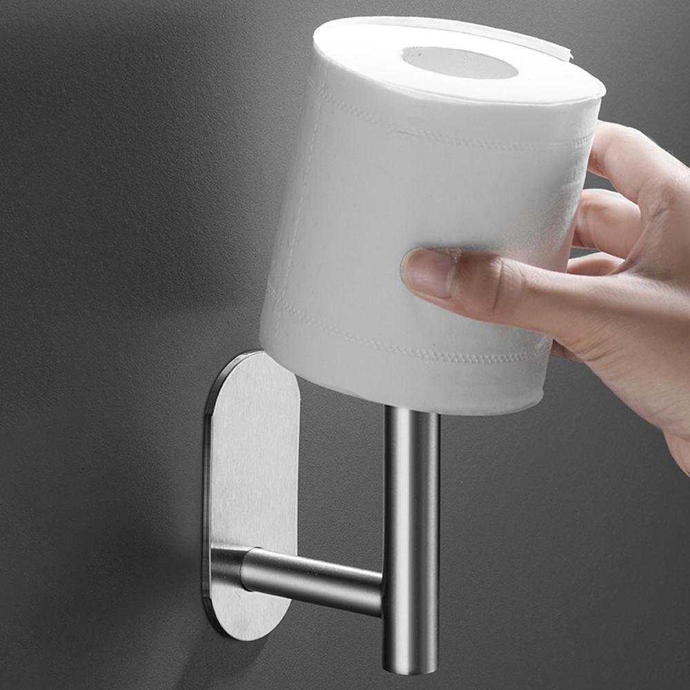 Stainless Steel Roll Paper Holder, Kitchen Cling Film Storage Rack, Wall Mounted Non Perforated Paper Holder