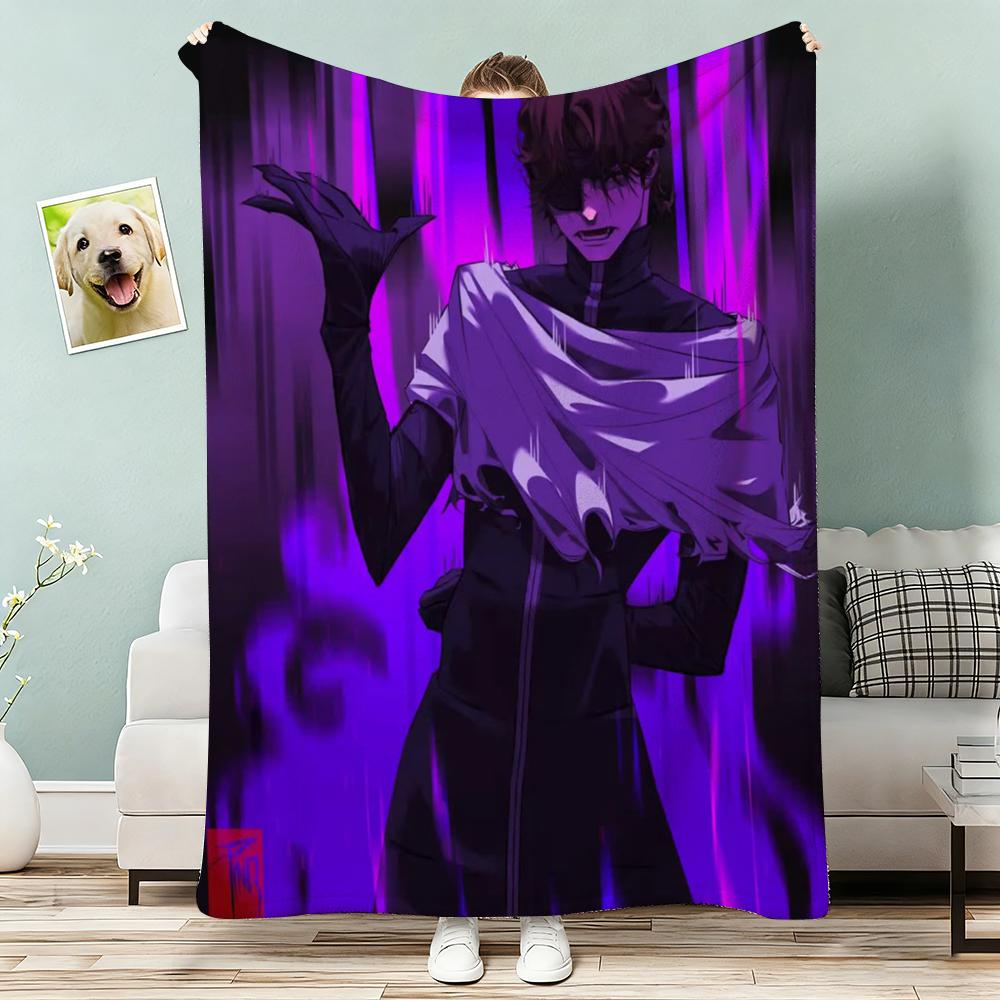 Sosuke Aizen Throw Lightweight 240G Flannel Blanket Soft Skin-Friendly For Summer Cooling