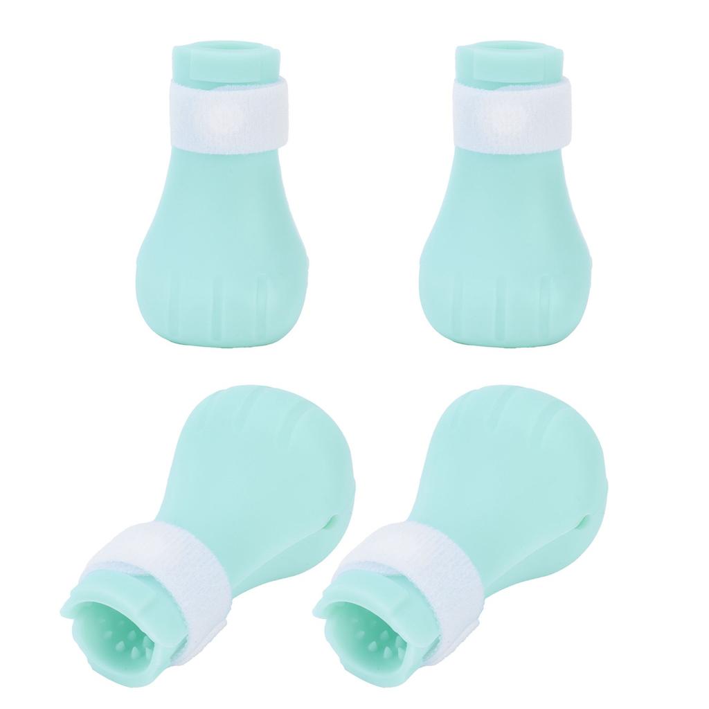 4Pcs Pet Bathing Foot Cover Silicone AntiScratch Cat Paw Protector Pet Supplies for Bathing(Green )