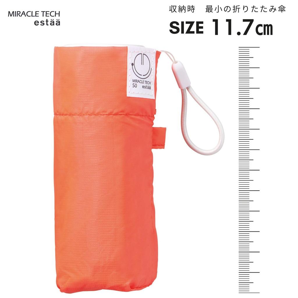 Miracle Tech Lightweight Folding Umbrella UV Protection Folding Umbrella 50cm 10323 Orange Imada Mio Ambassador Ultra-compact 11.7cm