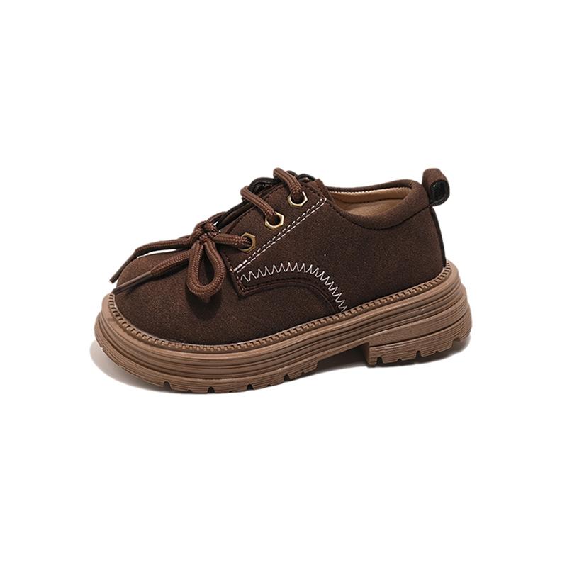 Kinder Freizeitschuhe Retro Klassisch Runde Zehen Jungen Mädchen Lederschuhe Klettverschluss 2025 Frühling Herbst Kinder Ballerinas Britischer Stil