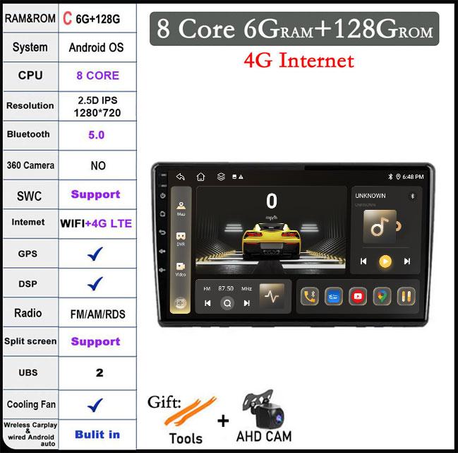 9 Inch For Kia Ceed ED 2006 2012 Android 14 Car Radio Video Multimedia QLED IPS Navigation GPS Stereo Screen Auto 4G+Wifi