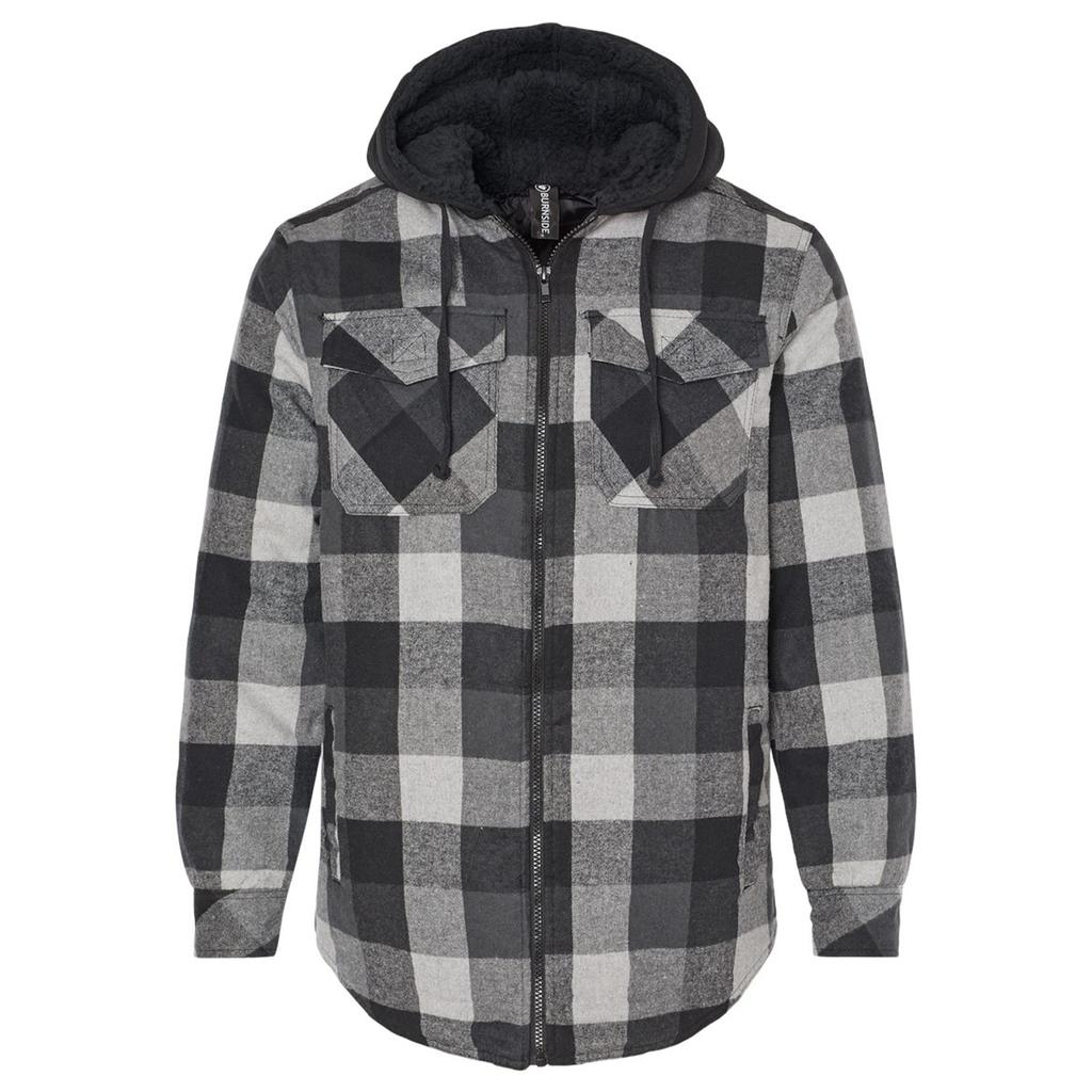 Burnside Mens Flannel Sherpa Lined Hoodie
