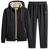 Plus Size Men Casual Tracksuits New Autumn Winter Men Sets Men's Fashion Plus Fleece Thickened Warm Pure Cotton Hooded Sportwear Suit